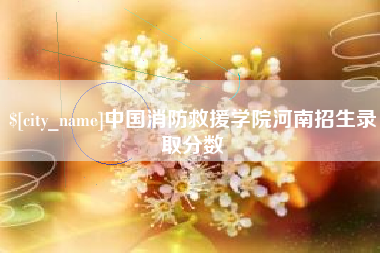 天水中国消防救援学院河南招生录取分数