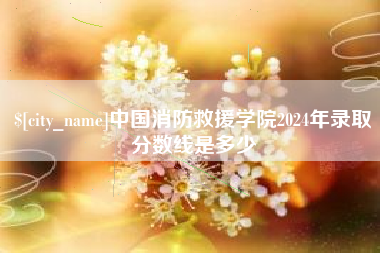 天水中国消防救援学院2024年录取分数线是多少