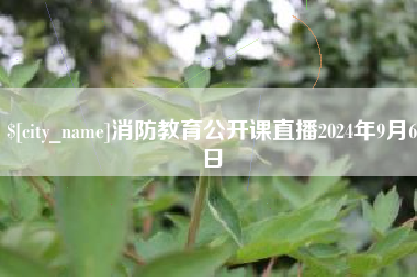 天水消防教育公开课直播2024年9月6日