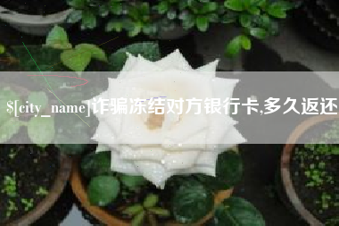 天水诈骗冻结对方银行卡,多久返还