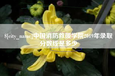 天水中国消防救援学院2019年录取分数线是多少
