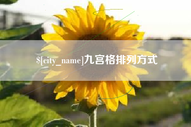 天水九宫格排列方式