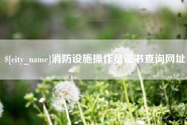 天水消防设施操作员证书查询网址