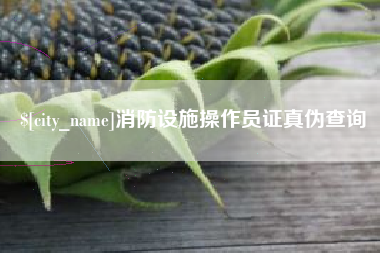 天水消防设施操作员证真伪查询