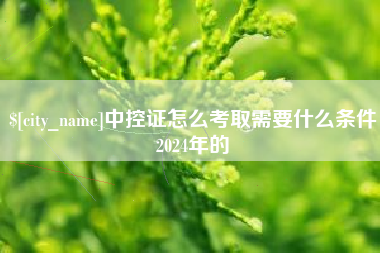 天水中控证怎么考取需要什么条件2024年的