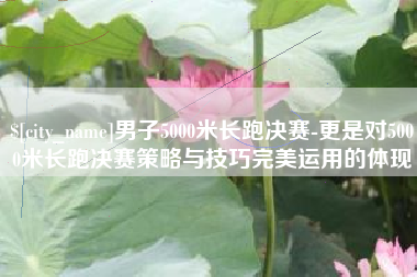 天水男子5000米长跑决赛-更是对5000米长跑决赛策略与技巧完美运用的体现