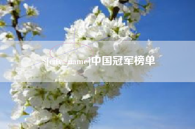 天水中国冠军榜单