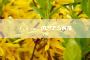 天水九宫怎么解释